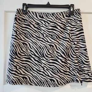 Lulu-B Black and White Zebra Mini Skirt